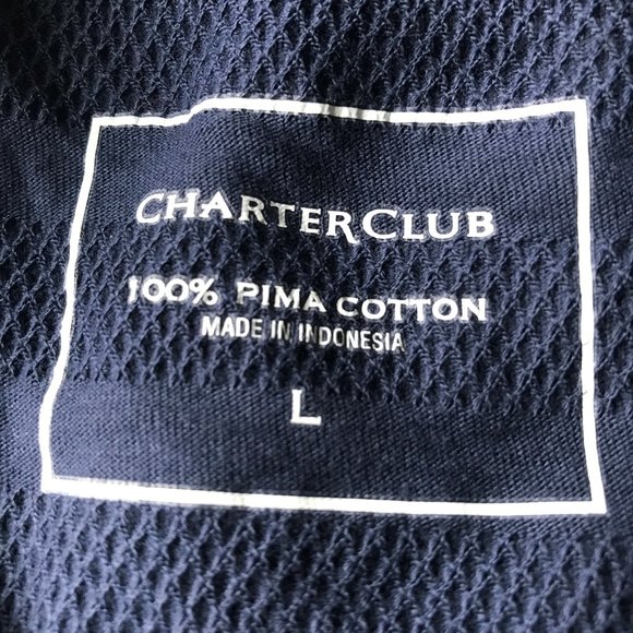 Charter Club Women's Intrepid Blue Textured Blouse - Picture 3 of 5